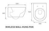 Measurements of Aquarius Emma Rimless Wall Hung WC