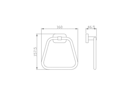 Aquarius Auro Towel Ring  Brushed Brass AQAU52443