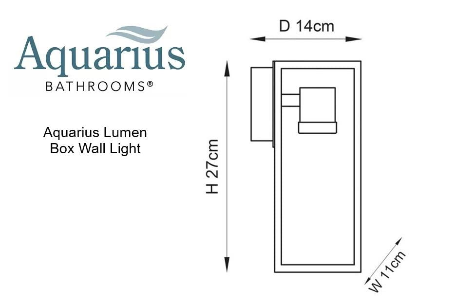 Aquarius Lumen Box Single Wall Light in Matt Black