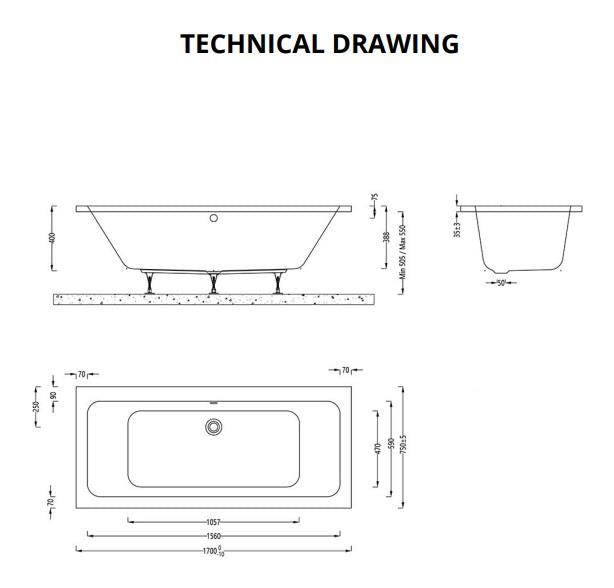 Aquarius Aaron Double Ended Reinforced Bath