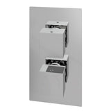 Aquarius Modern Square Thermostatic Two-Way Concealed Shower Valve Chrome AQ601029