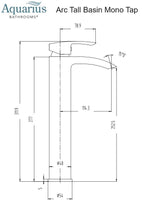 Aquarius Arc Tall Mono Basin Mixer Tap Chrome AQAC08CR