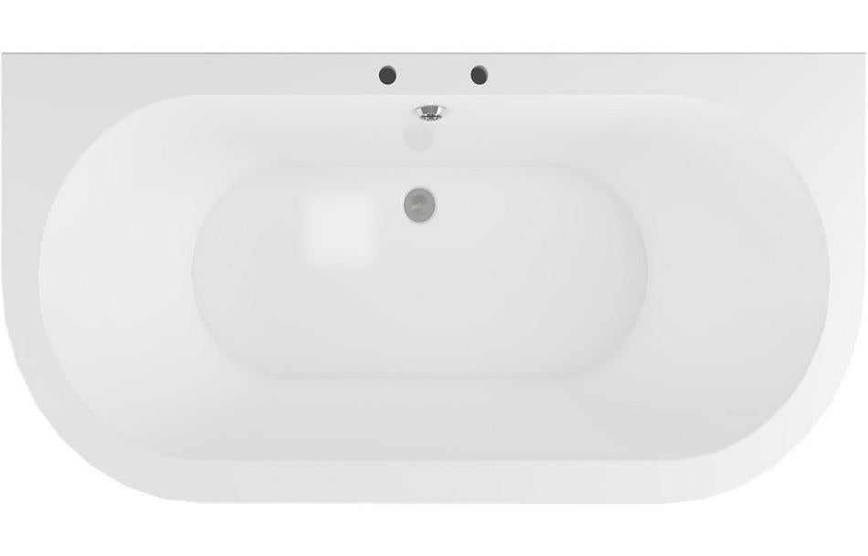 Aquarius Timeless Luxury Freestanding Back To Wall 2TH Bath With Chrome Lions Paw Feet 1700mm