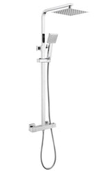 Aquarius RainLux Cool Touch Exposed Adjustable Height Square Shower Chrome AQRL18CR