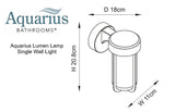 Aquarius Lumen Lamp Single Wall Light in Brushed Brass