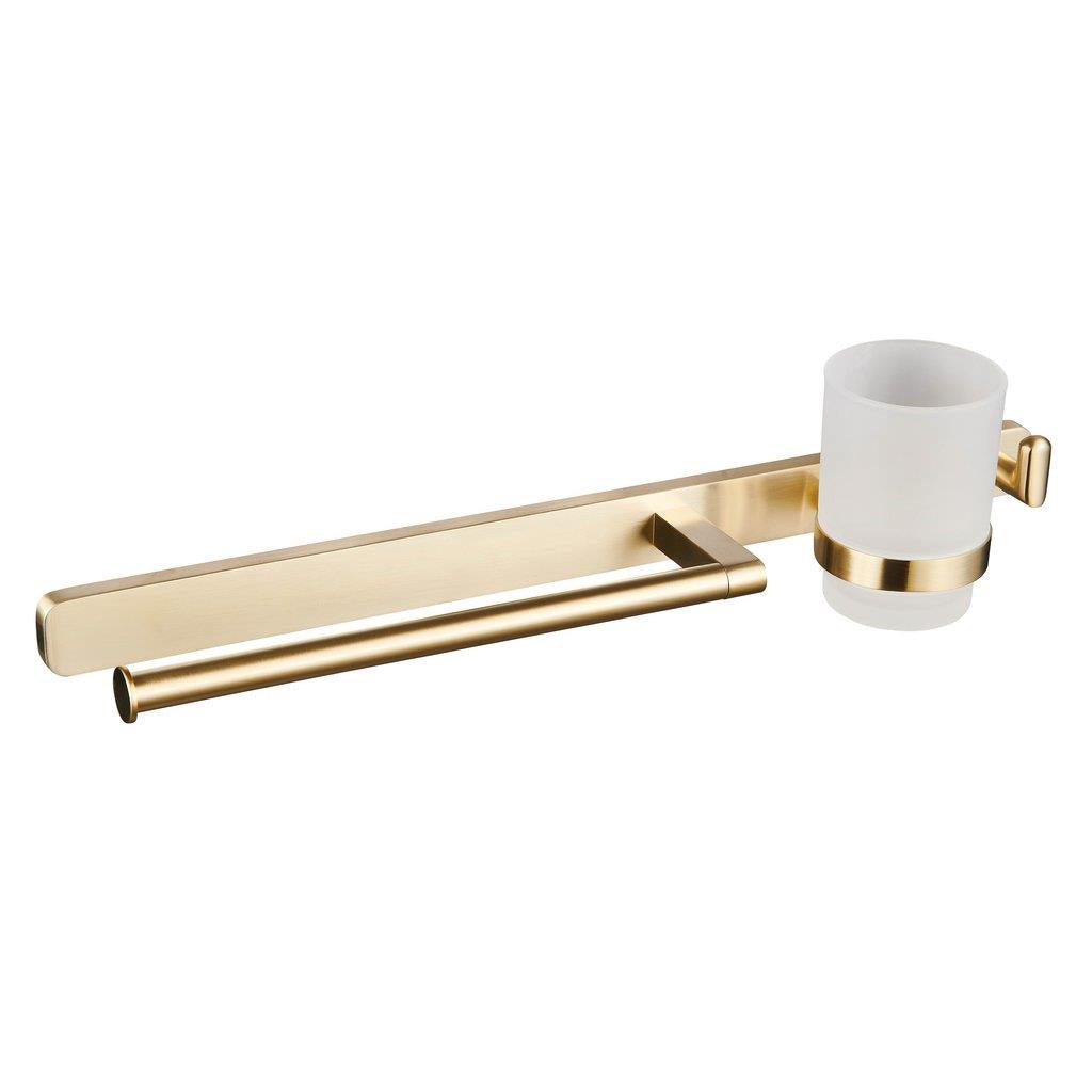 Aquarius Auro Towel Ring, Hook and Tumbler Holder Brushed Brass AQAU52442