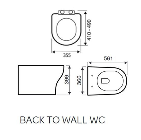 Aquarius K-Series Rimless Back To Wall Toilet and Soft Close Seat AQKS537