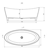 Aquarius Orta Freestanding Stone Bath in Gloss White 1600mm