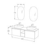 Aquarius JF-Series 1500mm Twin Single Drawer Vanity Unit with Countertop