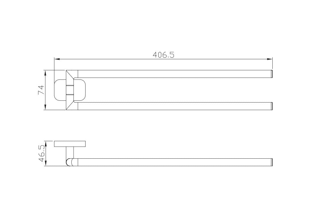 Aquarius Auro Double Split Towel Rail Brushed Brass AQAU52456