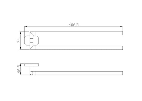 Aquarius Auro Double Split Towel Rail Brushed Brass AQAU52456