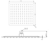 Aquarius RainLux 250MM Square Slim Shower Head Chrome AQRL2525SQCR