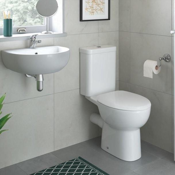 Aquarius Willow Open Back Close Short Projection Coupled WC Toilet With Soft Close Seat AQWW0216