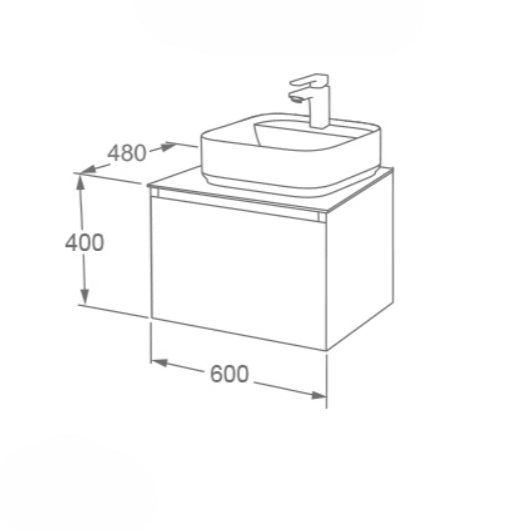 Aquarius JF-Series 600mm Single Drawer Vanity Unit with Countertop