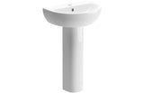 Aquarius Willow 550mm 1TH Basin With Full Pedestal AQWW1164