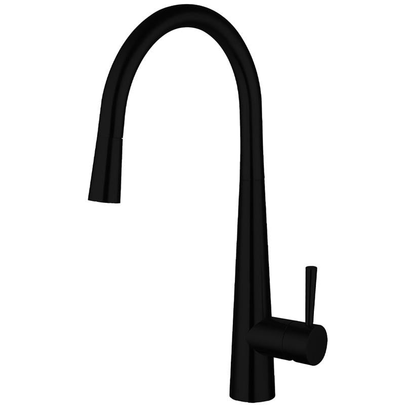 Aquarius TrueCook Series 9 Black Pull Out Single Lever Kitchen Mixer Tap AQTK009K