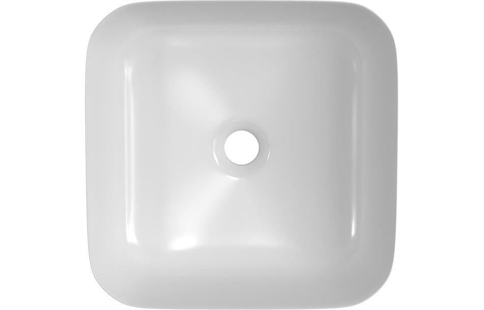 Aquarius V-Series 3 Square 0TH Vessel Wash Bowl 400mm Matt White AQVS0060