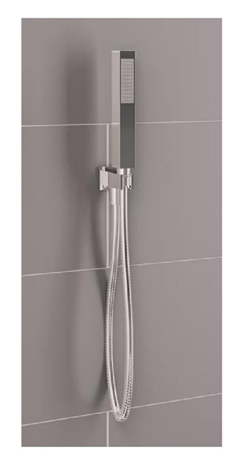 Aquarius Modern Square Wall Mounted Shower Kit with Outlet and Hose Chrome AQ60133132