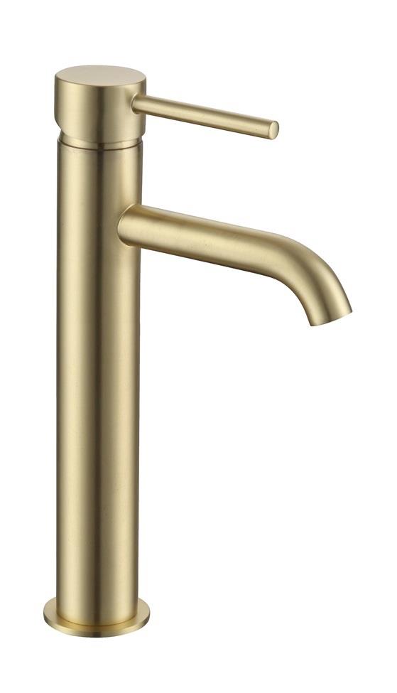 Aquarius RF-Series Tall Mono Basin Mixer Tap Brushed Brass AQRF08BB