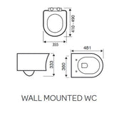 Aquarius K-Series Rimless Wall Hung Toilet and Soft Close Seat AQKS539