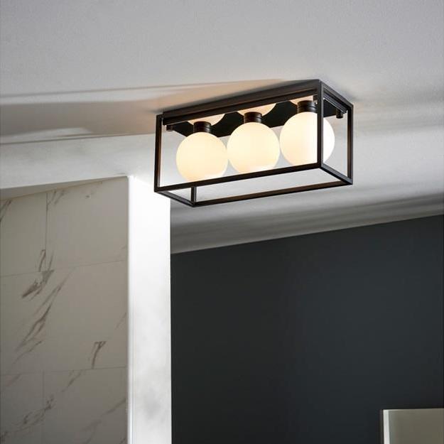 Aquarius Lumen Box Ceiling Light in Matt Black