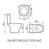 Aquarius K-Series Rimless Short Projection Close Coupled Toilet, Cistern and Soft Close Seat AQKS538